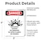 Signmission Explosive Vapors No Danger Sign, Vinyl Decal, 3.5in W x 5in L, 2PK OS-2PACK-DS-D-35-V-1211 - alternate 2